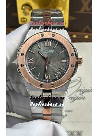 Chopard Alpine Eagle Two Tone Rose Gold Grey Dial Super Clone Replica Watch 