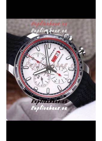 Chopard Classic Racing Chronograph 1:1 Mirror Replica Watch in Steel Casing - White Dial