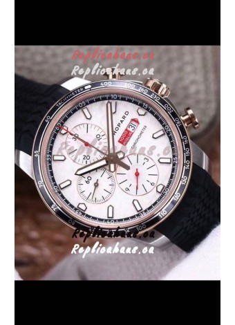Chopard Classic Racing Chronograph 1:1 Mirror Replica Watch in Steel Casing - White Dial