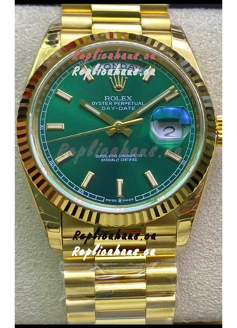 Rolex Day Date 118238 Presidential 18K Yellow Gold Watch 36MM - Green Dial 1:1 Mirror Quality