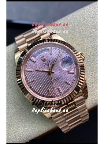 Rolex Day Date 40MM M228235-0005 1:1 Rose Gold in Champange Dial 1:1 Mirror Replica Watch