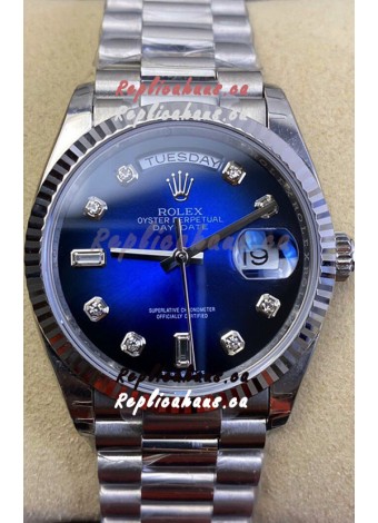 Rolex Day Date Presidential 904L Steel 36MM - Blue Dial 1:1 Mirror Quality Watch