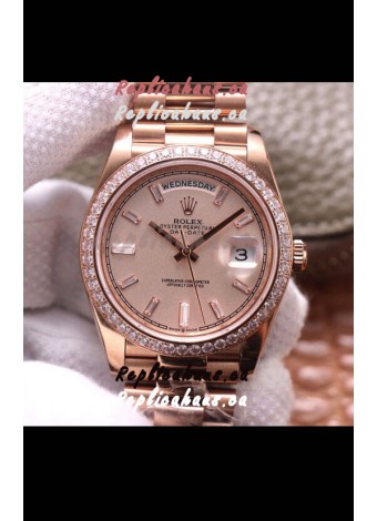 Rolex Day Date Presidential 904L Steel Rose Gold 40MM - Gold Dial 1:1 Mirror Quality Watch