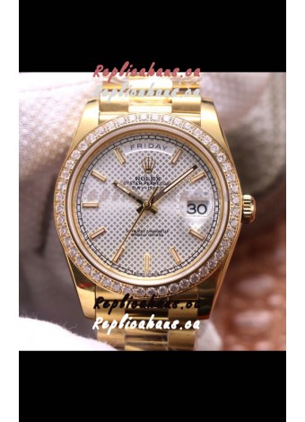 Rolex Day Date Presidential 904L Steel Yellow Gold 40MM - White Steel Dial 1:1 Mirror Quality Watch