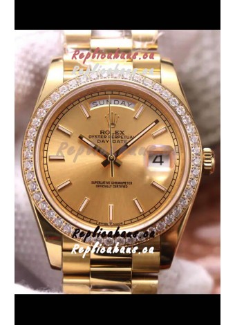 Rolex Day Date Presidential 904L Steel Yellow Gold 40MM - Gold Dial 1:1 Mirror Quality Watch