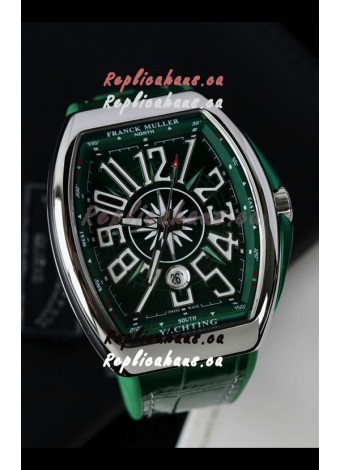 Franck Muller Vanguard Yachting Stainless Steel Green Dial 1:1 Mirror Swiss Replica Watch