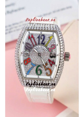 Franck Muller V32 Swiss Quartz Mossanite 1:1 Replica Watch 36MM