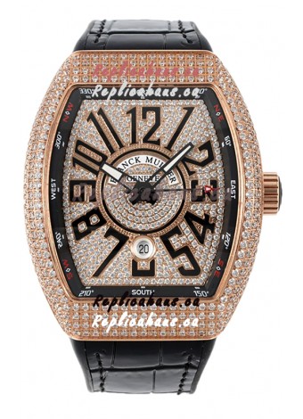 Franck Muller Vanguard V45 Edition in Rose Gold Plating - Black Numerals 
