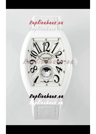 Franck Muller Vanguard Moonphase V32 Ceramic Casing - White Dial in Automatic Movement