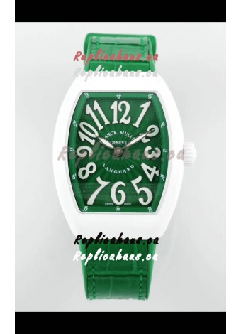Franck Muller Vanguard Yachting V32 Ceramic Casing Green Dial/Strap Swiss Replica Watch 