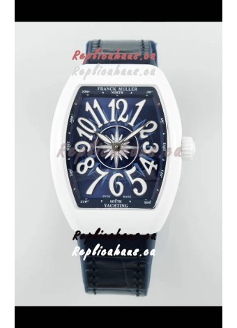 Franck Muller Vanguard Yachting V32 Ceramic Casing Blue Dial/Strap Swiss Replica Watch 