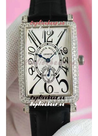 Franck Muller Long Island Ladies Replica Watch in Swiss Quartz Movement Leather Strap