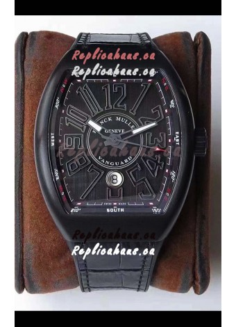 Franck Muller Vanguard DLC Coated Casing Black Indexes Swiss Watch