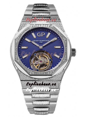 Girard Perregaux Laureato Tourbillon 1:1 Blue Dial Mirror Swiss Replica Watch 