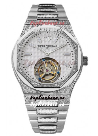 Girard Perregaux Laureato Tourbillon 1:1 White Dial Mirror Swiss Replica Watch