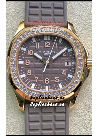 Patek Philippe Aquanaut LUCE 5072R-001 Quartz Swiss Replica Watch in Rose Gold Grey Dial - 35MM