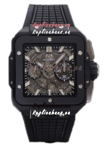 Hublot Square Bang Unico Black Ceramic Casing Chronograph Watch 1:1 Mirror Replica