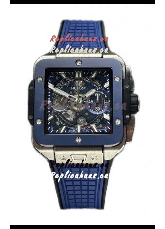 Hublot Square Bang Unico Titanium Blue Ceramic Chronograph Watch 1:1 Mirror Replica
