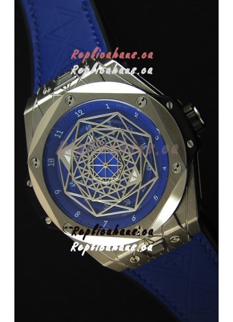 Hublot Big Bang Sang Bleu 45MM Stainless Steel Blue Dial Swiss Replica Watch 