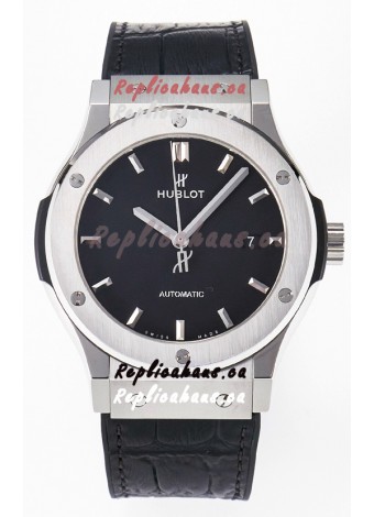 Hublot Super Clone Classic Fusion Titanium 42MM 1:1 Mirror Replica Watch Black Dial