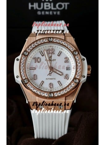 Hublot Big Bang One Click King White Dial Rose Gold Swiss Replica Watch 39MM