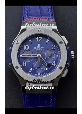 Hublot Super Clone Big Bang Edition Watch in Titanium Casing Blue Dial 1:1 Mirror Replica