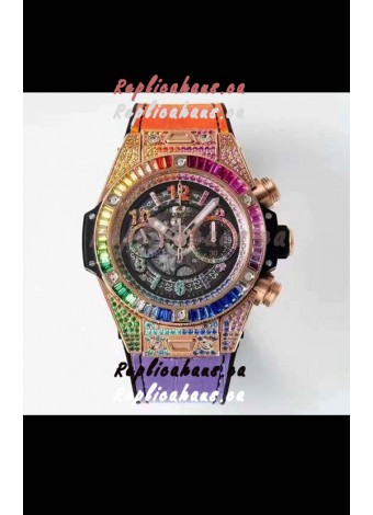 Hublot Big Bang UNICO Rose Gold Rainbow Swiss 1:1 Mirror Replica Watch