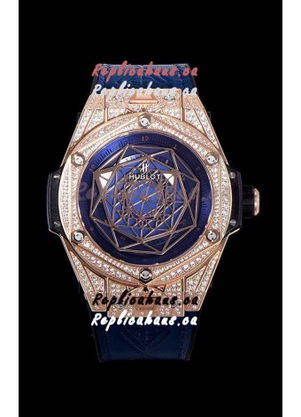 Hublot Big Bang One Click Sang Bleu 1:1 Mirror Replica in Rose Gold Casing 45MM - Blue Dial