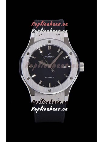 Hublot Classic Fusion 1:1 Mirror Replica Swiss Replica Watch in 904L Steel Casing Black Dial