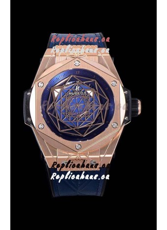 Hublot Big Bang One Click Sang Bleu 1:1 Mirror Replica in Rose Gold Casing 45MM - Blue Dial