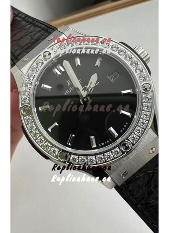 Hublot Classic Fusion Stainless Steel 33MM Black Dial Swiss Quartz Movement Watch 1:1 Mirror Quality