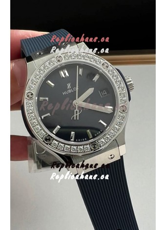 Hublot Classic Fusion Stainless Steel 33MM Blue Dial Swiss Quartz Movement Watch 1:1 Mirror Quality