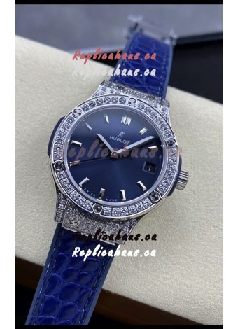 Hublot Classic Fusion Stainless Steel 33MM Blue Dial Swiss Quartz Movement Watch 1:1 Mirror Quality