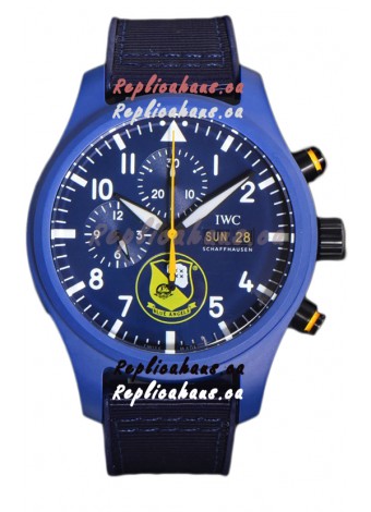 IWC Pilot's Chronograph Blue Angels Ceramic IW389109 1:1 Mirror Replica in Blue Dial