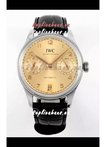 IWC Super Clone Portugieser Swiss 1:1 Mirror Replica Watch Champange Dial Steel Case Watch