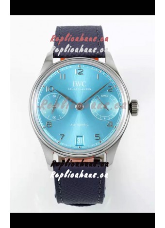IWC Super Clone Portugieser Swiss 1:1 Mirror Replica Watch Turquoise Dial Steel Case Watch