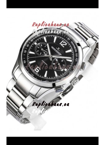 Jaeger LeCoultre Polaris Chronograph Stainless Steel Casing Black Dial Swiss Replica Watch 