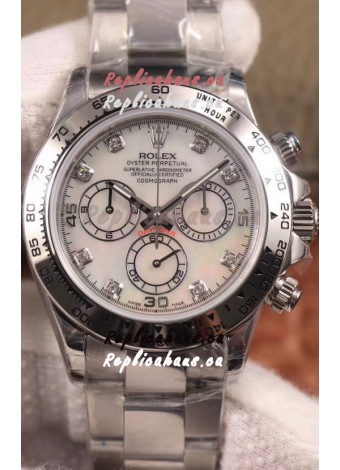 Rolex Cosmograph Daytona 116509 Pearl Dial Cal.4130 Movement - 904L Steel Watch