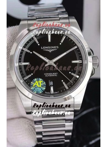 Longines Conquest Automatic Black Dial Automatic Watch in Steel Casing