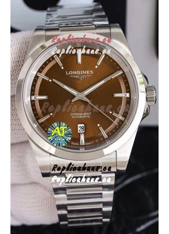 Longines Conquest Automatic Brown Dial Automatic Watch in Steel Casing