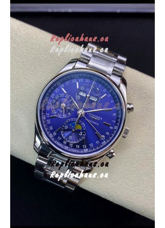 Longines Master Collection REF L2.673.4.92.6 Swiss Replica Watch in Blue Dial Steel Strap
