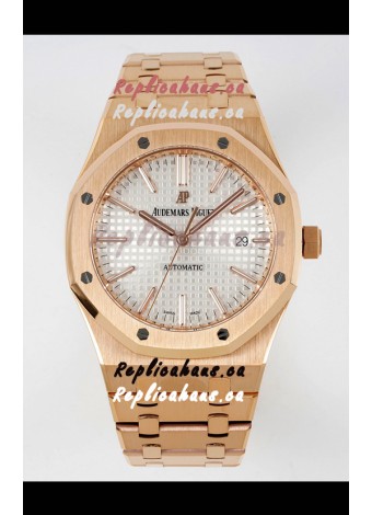 Audemars Piguet Royal Oak 15400 41MM White Dial 904L Rose Gold CALIBRE 3120 Movement 1:1 Mirror Replica