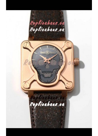Bell & Ross BR0192 Skull Edition Bronze Casing GREY Skull on Grey Layer Swiss Replica Watch 