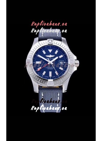 Breitling Avenger 43 Automatic Blue Dial Military Strap 1:1 Mirror Swiss Replica Watch 