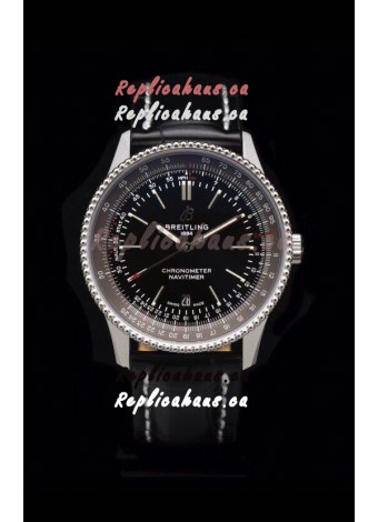 Breitling Navitimer 1 Automatic Swiss Replica Watch in Black Dial - Leather Strap