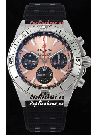 Breitling Chronomat B01 42 Edition Swiss 904L Steel Casing Pink Dial 1:1 Mirror Replica Watch