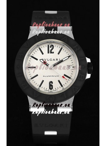 Bvlgari Aluminum 1:1 Mirror Swisss Replica Watch in White Dial 