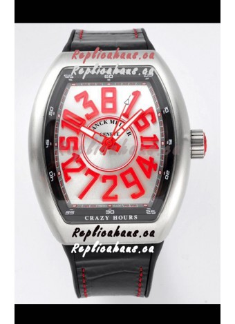 Franck Muller Vanguard Crazy Hours in Stainless Steel - White Dial Swiss Replica Watch 