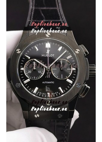 Hublot Classic Fusion Chronograph Ceramic Casing/Bezel Black Dial 1:1 Mirror Replica Watch 