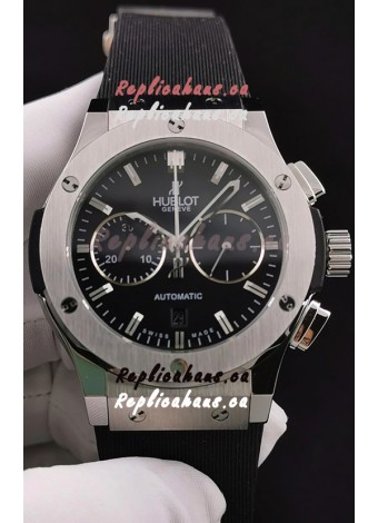 Hublot Classic Fusion Chronograph Stainless Steel Casing Black Dial 1:1 Mirror Replica Watch 